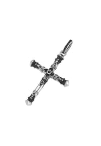 GIORGIO MARTELLO MILANO - Anhänger Kreuz mit schwarzen Spinellen, Silber 925 - silber