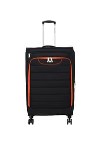 GLOBETROTTER LUNE - 4-Doppelrollen-Trolley, TSA Kombinationsschloss, Frontfach - BLACK/ORANGE