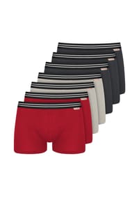 nur die - Boxer Cotton Stretch - black/grey/red