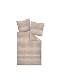 Janine® - Bettwäsche 2-teilig - Davos, Feinbiber, Baumwolle, Leo-Print - Beige/Braun