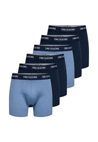 ONLY & SONS - Long Short / Pant 6er Pack ONSFITZ SOLID BOXER - Blau