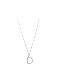 SMART JEWEL® - Kette Buchstabe D mit Zirkonia Steine, Silber 925 - silber