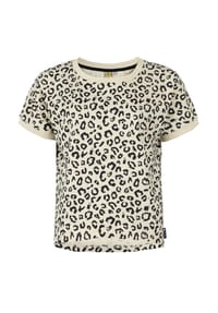 ROADSIGN® australia - Damen T-Shirt Soft Leo mit Allover Leo Print und lockerer Kimonoform für Sommer Freizeit und Casual Looks - grün/grau