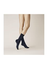 KUNERT - Socken Soft Woll Cotton, Wollmix, handgekettelte Spitze, für Damen - 0070 BLACK