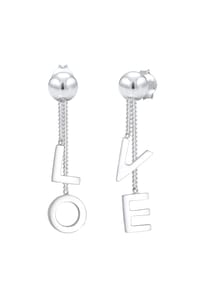 elli. - Ohrringe Ohrhänger Love Wording Trend Blogger 925 Silber - Gold