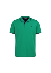 U.S. POLO ASSN. - Herren Poloshirt mit Kontrast-Details - Piquet, Logo, Cotton Stretch - 171 NAVY