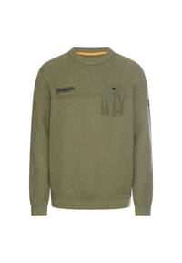 camel active - Strickpullover mit Brusttasche - Blattgrün