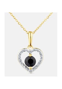 Diamant L'eternel - Kette mit Anhänger, mit schwarzer Saphir, 375 Gelbgold - gold
