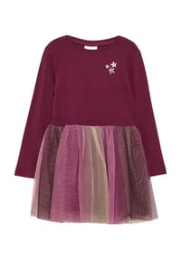 s.Oliver - Langarm-Kleid, Tüllrock, Stickerei, für Kinder - 4581 LILAC/PINK