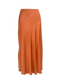 Seasons of April - Rock LILLY SATIN Damen Satin Midi Rock, One Size - Bordeaux