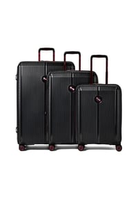 Polestream Paris - Paris 4 Rollen Kofferset 3-teilig mit Dehnfalte - black metallic