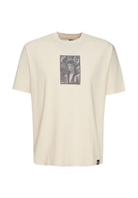RE:COVERED - T-Shirt David Bowie King Of Rock Relaxed mit coolem Frontprint - Ecru