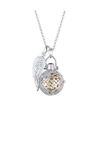 Nenalina - Halskette Flügel Engelsflüsterer Granat (16 Mm) 925 Silber - Silber