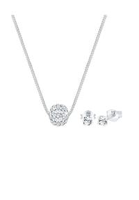 elli. - Schmuckset Collier Kugel 925 Silber, Mit Kristallen Von Swarovski® - Silber