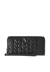 GUESS STACEY SLG LARGE ZIP - Langbörse Stacey, Reißverschluss, für Damen - BLACK