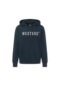 MUSTANG® - Herren Sweatshirt - Bronson, Hoodie, Kapuze, Logo, Bio-Baumwolle - Dunkelblau