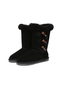 EVERAU® - Damenstiefel mit Hornknöpfen - Ashy - BLACK