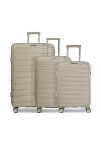 FRANKY London - London 4 Rollen Kofferset 3-teilig mit Dehnfalte - beige