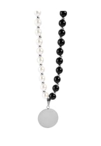 Adelia's Bold Style - Halskette aus Glas mit Perle 45 cm - schwarz