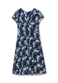 sheego - Blumenkleid - tiefblau-gemustert