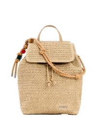 Desigual. - Rucksack HALF LOGO RAFFIA Backpack - blau