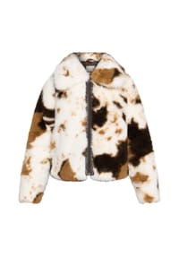 AMBER & JUNE - Plüschjacke, Klappkragen, für Damen - 7875 BEIGE/BROWN