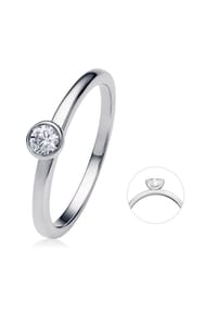ONE ELEMENT Timeless Diamonds - 0.15 ct Diamant Brillant Ring aus 585 Weißgold - silber