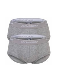 DOLCE & GABBANA - Herren Slips, 2er Pack - Slip Brando, Stretch Baumwolle - Dunkelblau