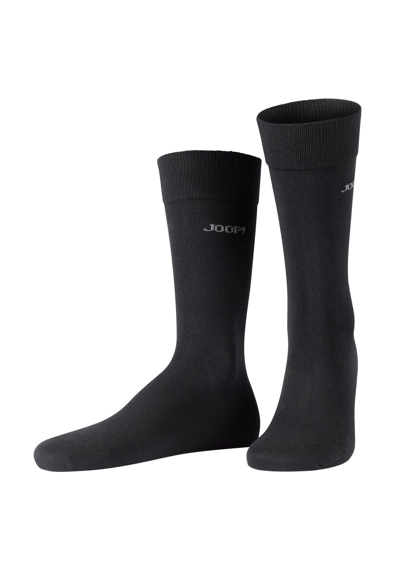 Joop! Unisex Socken, 2Er Pack - Premium Essential Organic Cotton Socks, Logo, Einfarbig, Schwarz, 39-42