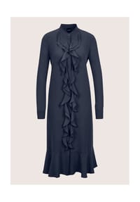 MADELEINE - Elegantes Volant-Kleid mit Rundhals - marine