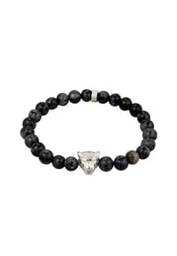 KUZZOÍ - Armband Lava Grau Tigerkopf 925 Sterling Silber - Silber