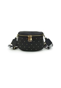 HARPA - Umhängetasche LUCY mit goldfarbenen Nieten - jet black