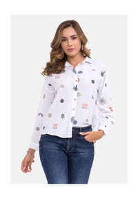 CIPO & BAXX® - Bluse WH130 mit Freizeit Frühlingsmuster - STONE