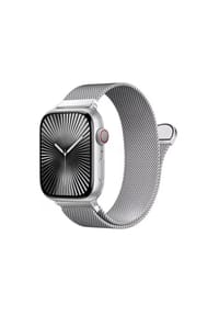 S&T DESIGN - Mesh Armband für Apple Watch 42–49mm - silber