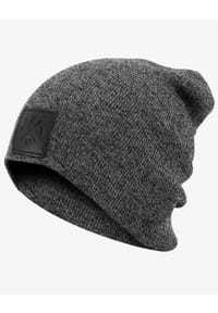 Reine Kaschmir Rippenstrick Slouch Beanie Mütze In Anthrazitgrau