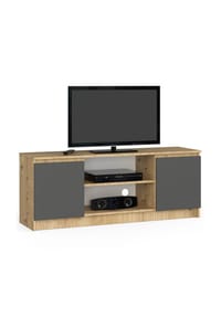 Akord - TV-Lowboard K140 mit 2 Türen und 6 Einlegeböden - artisan-eiche