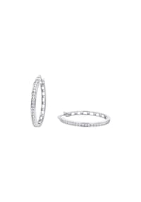 TOM TAILOR - Creolen für Damen, Silber 925, Zirkonia - silber