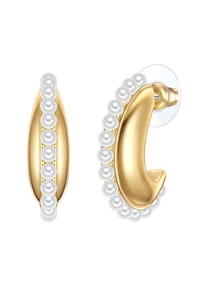 YOKOAMii - Damen Ohrringe aus Metall-Legierung in Gelbgold mit Perle (synth.) - gelbgold