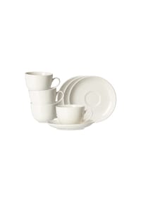 Ritzenhoff & Breker Kaffeetassen mit Untertassen Casablanca 200 ml 8er Set weiß - CASABLANCA - weiß