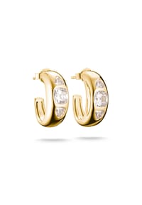 Thomas Sabo - Creolen mit weißen Zirkonia Steine Bold Elegance - gelbgoldfarben