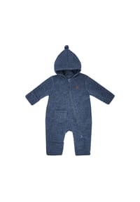 maximo® - GOTS BABY-Overall, Wollfleece  Reißverschluss, Zipfel, Jersey, - jeansmeliert