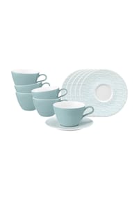 Seltmann Weiden Milchkaffeetassen mit Untertassen Life Fashion 370 ml 6er Set - LIFE - blau