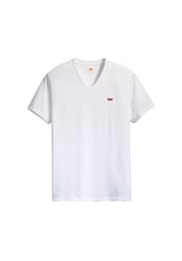 Levi's® - T-Shirt, V-Ausschnitt, Label-Stickerei, für Herren - weiß