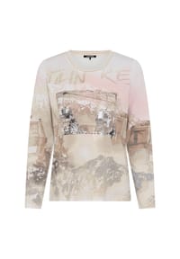 olsen - Shirt mit Panneaux-Dessin und dekorativen Details - Almond Beige