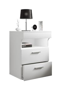 VCM. - Nachtschrank | Beistelltisch mit zwei Schubladen | Nachttisch | Maße ca. H. 61 x B. 45 x T. 39 cm - Slepal L - Honig-Eiche / Anthrazit