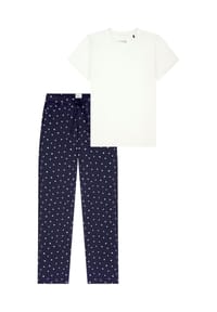 SCHIESSER - Schlafanzug Mix & Relax - Blau / creme