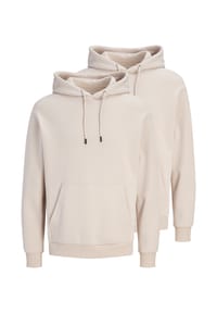 JACK & JONES - Sweatshirt / Hoodie 2er Pack Bradley - Beige / schwarz