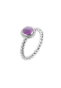 Nenalina - Ring Amethyst Geburtsstein Februar Boho 925Er Silber - Violett