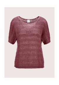 MADELEINE - Bändchen-Pullover mit Glanz-Effekt - aubergine