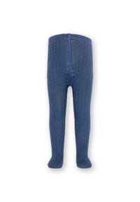 KITE - Kinder Zopfmuster Strumpfhose Navy Bio-Baumwolle - blau